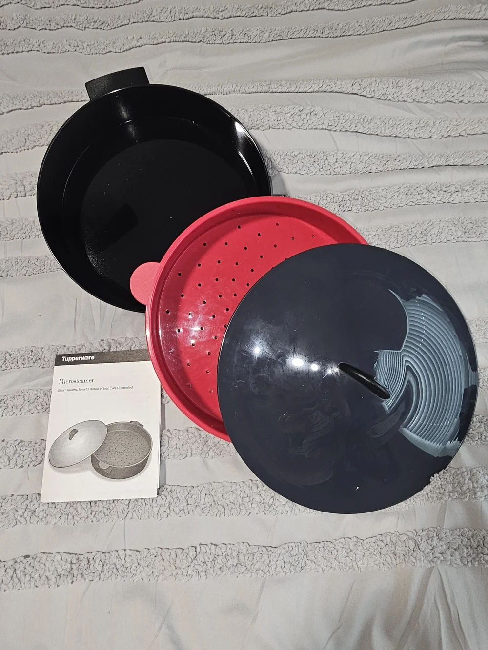 Tupperware Microsteamer - Black and Red - Vintage